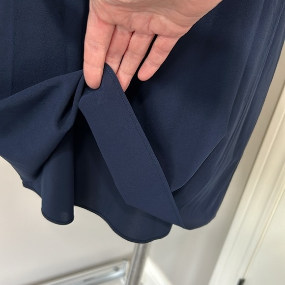 Alice and Olivia Dress Classics Fierra Y back navy blue silk racerback slip Sz S - Picture 7 of 16